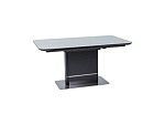 Стол обеденный Signal PALLAS Ceramic 160 раскладной (серый мрамор/черный матовый) | изображение 1