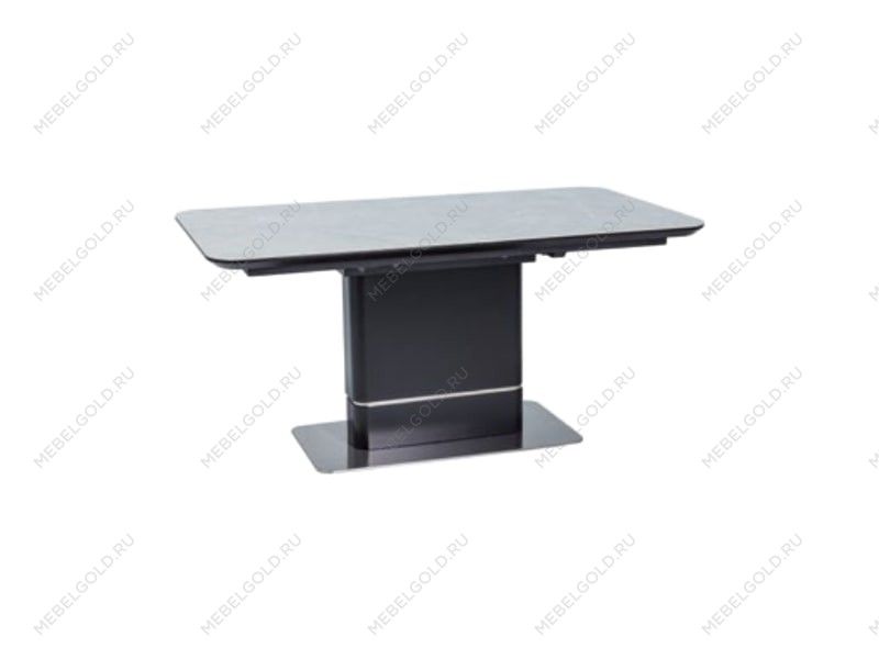 Стол обеденный Signal PALLAS Ceramic 160 раскладной (серый мрамор/черный матовый) | изображение 1