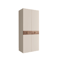 Шкаф 2-х дверный Bogemia Wood Fi (Слоновая кость/Золото) БМШ2/2(Wo)