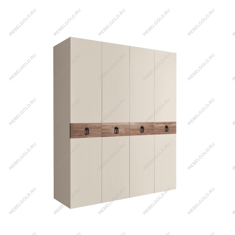 Шкаф 4-х дв. Bogemia Wood Fa (Слоновая кость/Черный) БМШ2/4(Wo)