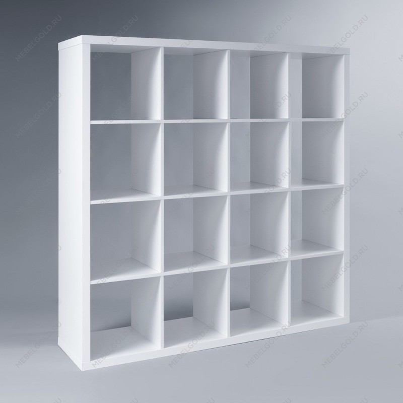 КАЛЛАКС / ФОРА Стеллаж ИКЕА / IKEA 16, широкий стеллаж с открытыми ячейками, тамбурат белого цвета | изображение 1
