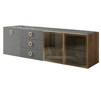 Комод 2.1м Bogemia Woodline Fly Fi (Серый) (Novabuk/Золото) БМКМ-5[5][10]