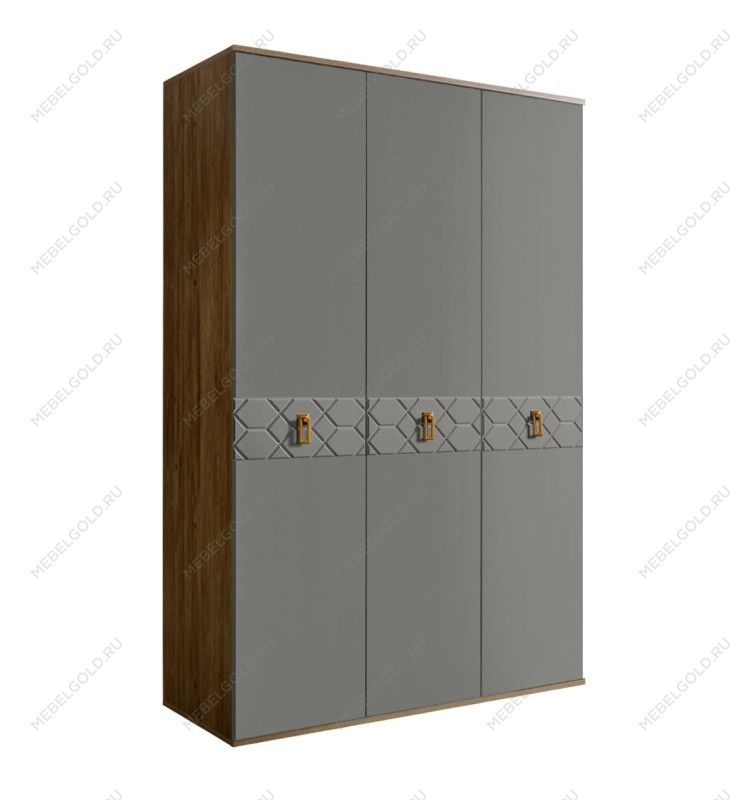 Шкаф 3-х дверный Bogemia Woodline Fa (Серый/Золото) БМШ2/3