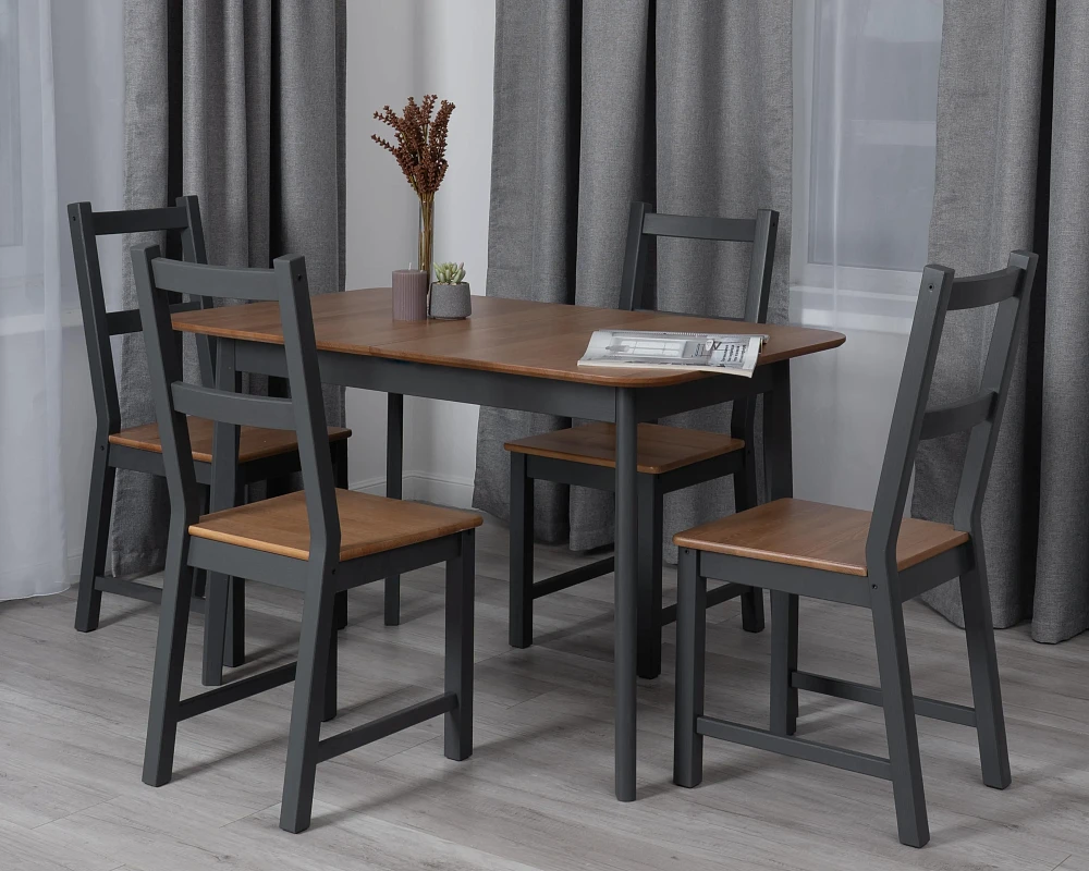 Стул Соната/Sonata chair, массив сосны, 41х50х95 см, антик /графит | изображение 10