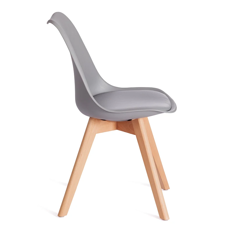 Стул TULIP (mod. 73-1), дерево/пластик/экокожа, 47,5x55x80 см, Серый (Grey) | изображение 1
