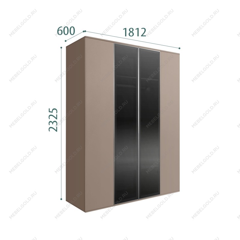 Шкаф 4-х дв. Bogemia Air (Мокка/Серебро) БМШ2/4(2)