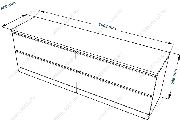 МАЛЬМ / VARMA Комод ИКЕА / IKEA 4D, 160x54x40, пигмент, белый | изображение 3