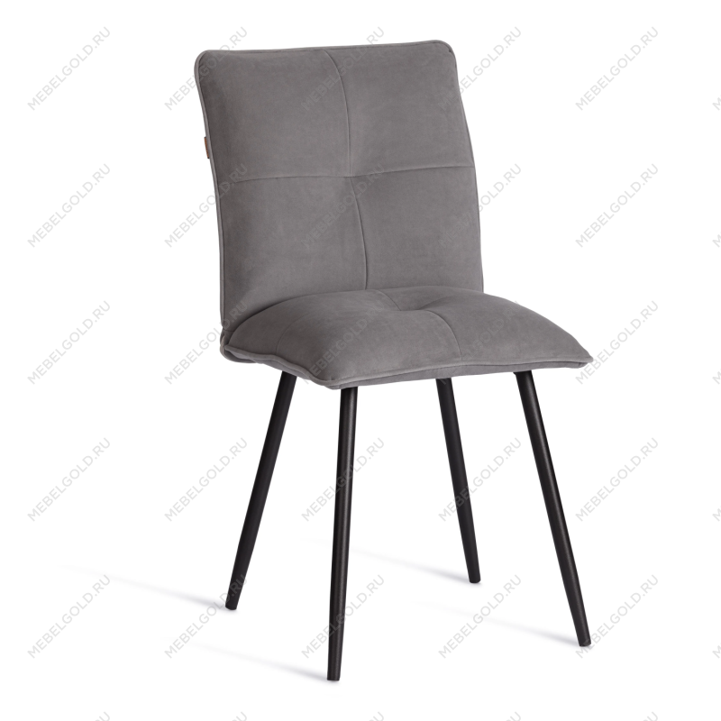 Стул обеденный Sweet, LT, флок, серый/черный, 29, 41х55х88 см
