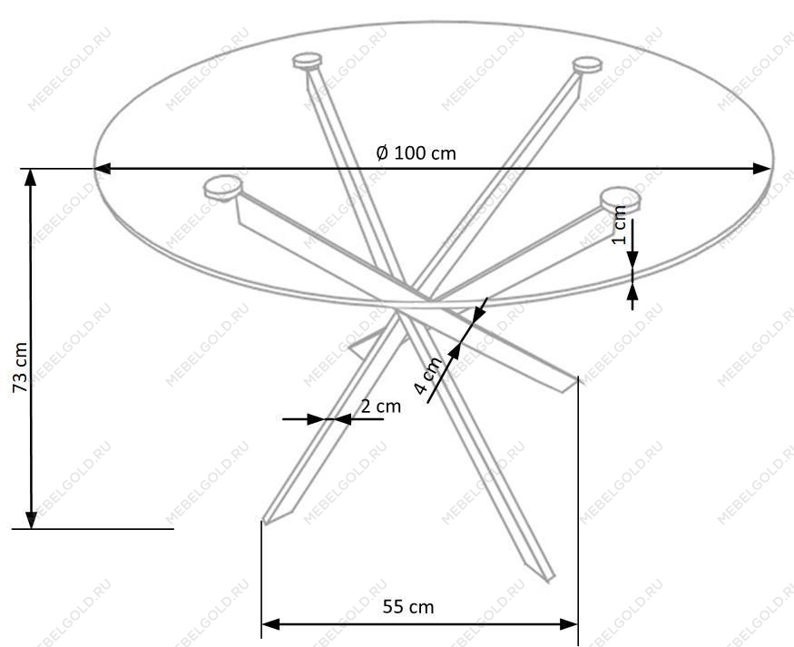 Стол обеденный Halmar RAYMOND (прозрачный/хром) | изображение 5