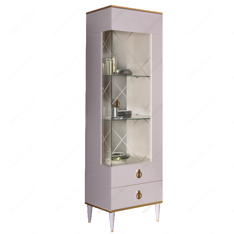 Витрина 1-ств. Римини (Слоновая кость/Золото) (Правая) РМВ1-1С