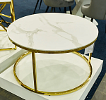 Стол журнальный Signal SABINE (эффект белого мрамора/золотой) | изображение 1