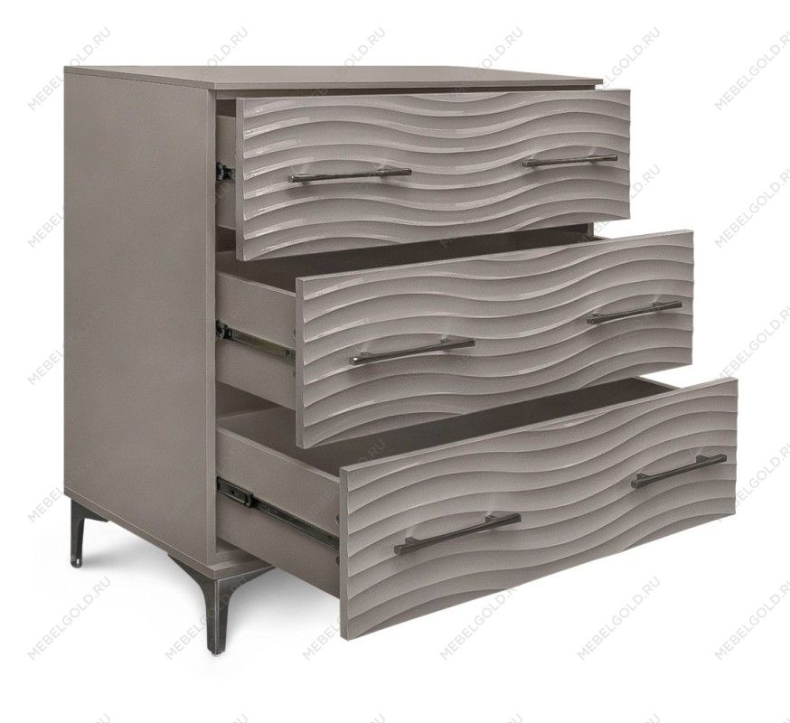 Комод Гравита 3 ящика серый камень глянец | изображение 1
