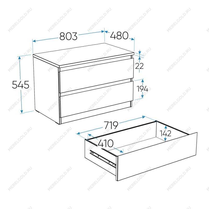 МАЛЬТА комод ИКЕА / IKEA 2 ящика 80х54 Дуб Венге | изображение 4