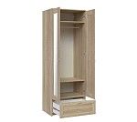 БРИМНЭС / СИРИУС Шкаф двухдверный ИКЕА / IKEA с одним выдвижным ящикам и двумя зеркалами, Дуб Сонома | изображение 2