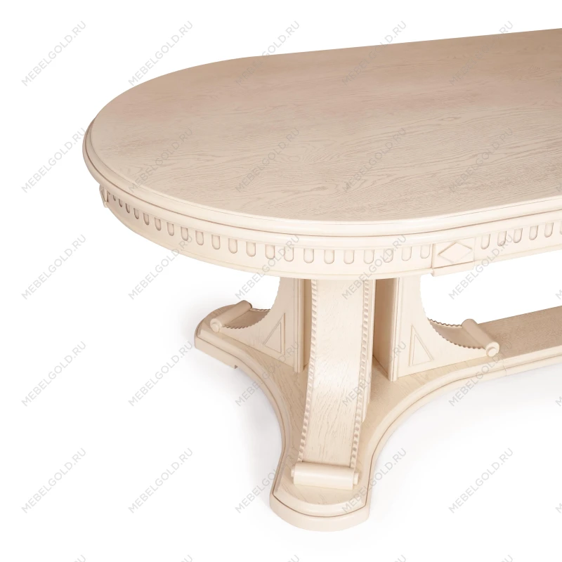 Стол VERSAL овальный, бук, мдф, 300 (350/400) х 110 х 78 см, бежевый патина | изображение 8