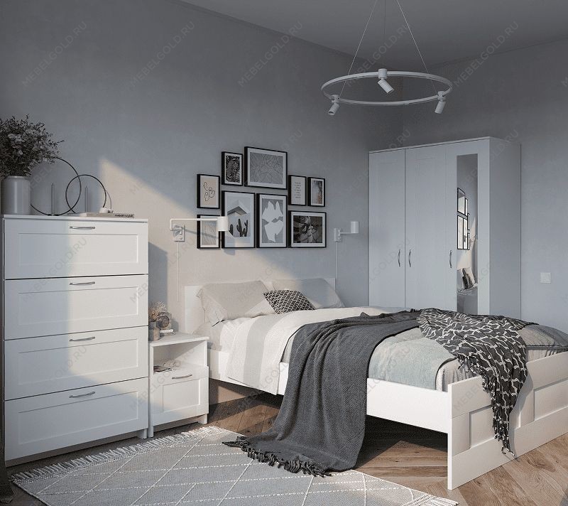 БРИМНЭС / СИРИУС кровать двойная ИКЕА / IKEA 120х200 белая | изображение 4