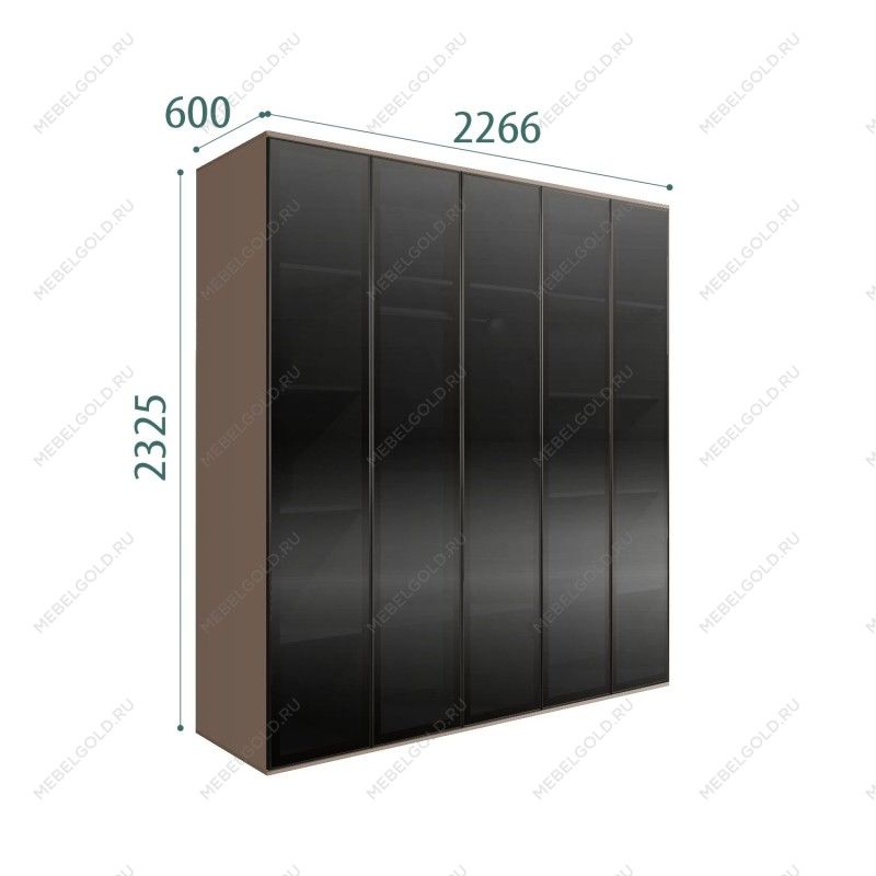 Шкаф 5-ти дв. Bogemia Air (Мокка/Черный) БМШ2/5(5)
