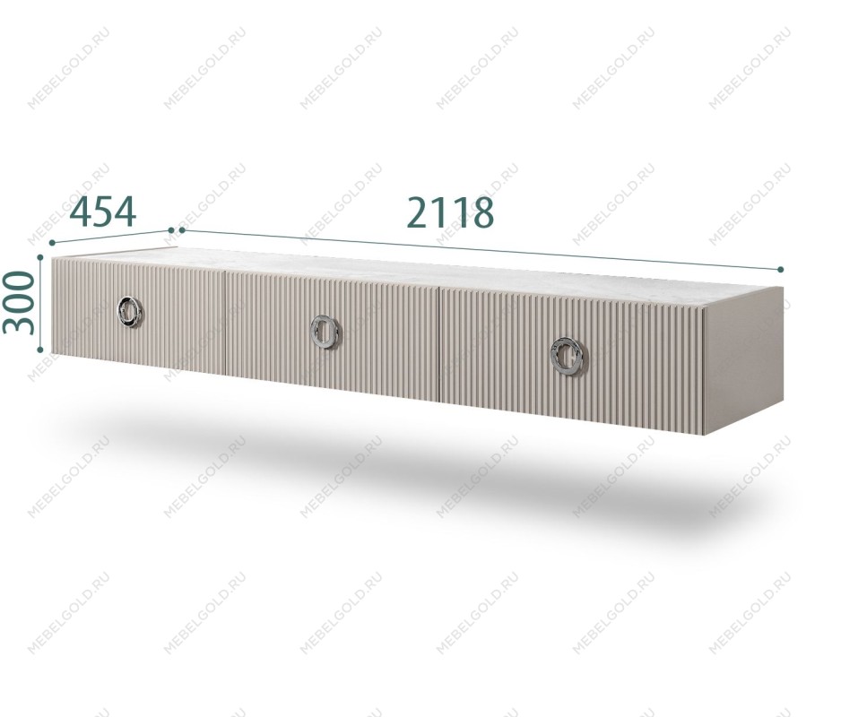 Тумба телевизионная 2.1м Bogemia Fly Fillini (Шелк) (Novabuk/Хром) БМТ-2