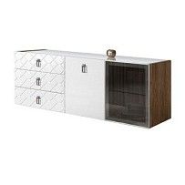 Комод 1.6м Bogemia Woodline Fly Fa (Белый) (Lakobel/Хром) БМКМ-4[5][10]