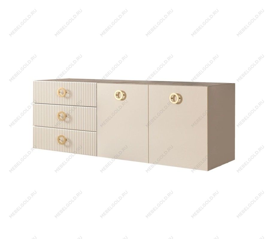 Комод 1.6м Bogemia Fly Fillini (Слоновая кость) (Novabuk/Золото) БМКМ-4