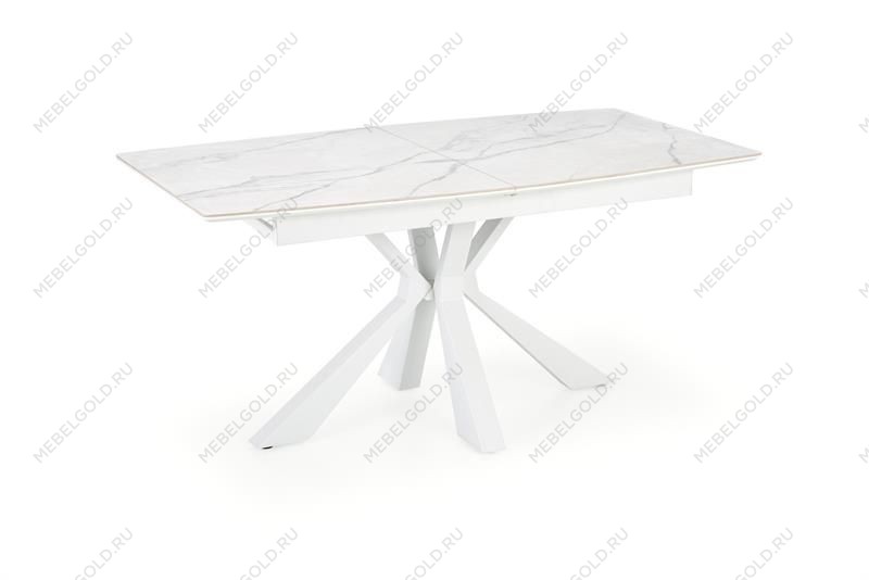 Стол обеденный Halmar VIVALDI 160 раскладной (белый мрамор/белый) | изображение 1
