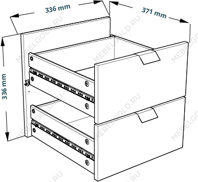 КАЛЛАКС / ФОРА Комплект двух выдвижных ящиков ИКЕА / IKEA 4.2, ДСП, цвет белый | изображение 2