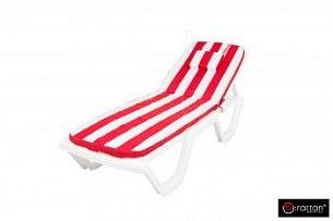 Матрац 710*570/1130*570мм с вертикальной подушкой (бело-красный) Premium