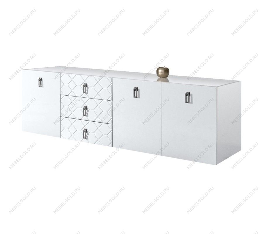 Комод 2.1м Bogemia Fly Farfalle (Белый) (Lakobel/Хром) БМКМ-5