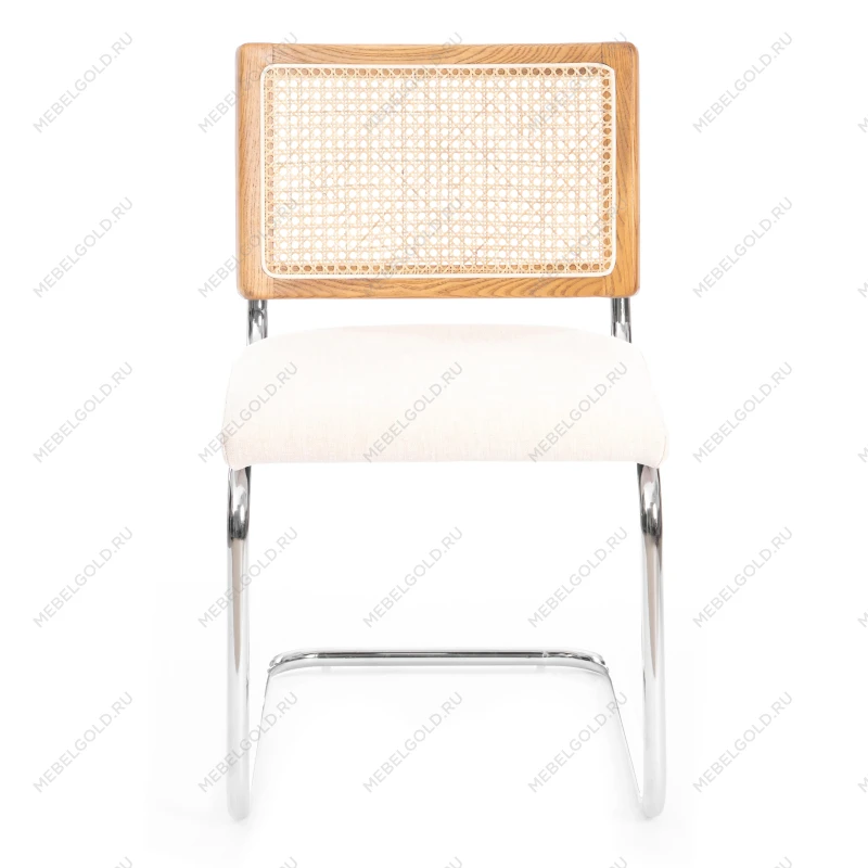 Стул MANI, дерево вяз, ротанг/ткань лен, металлический каркас, Груша (№3), 46х46х78 см | изображение 4