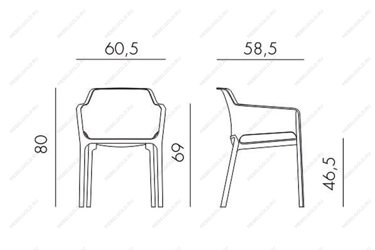 Стул-кресло Net, тортора, с серой подушкой | изображение 5