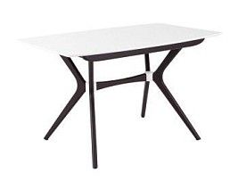 Стол Марко (1300*820+320/цвет столешницы Белый/цвет ножек Венге)