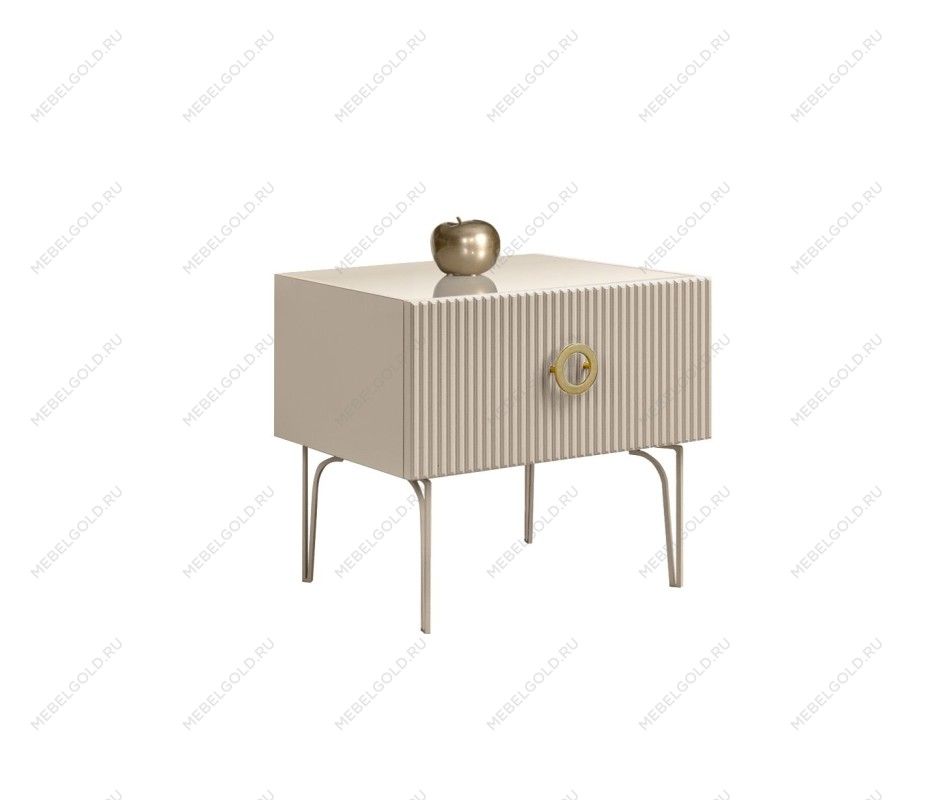 Тумба прикроватная Bogemia Fillini (Ваниль) (Lakobel/Золото) БМТП-1(Fi)
