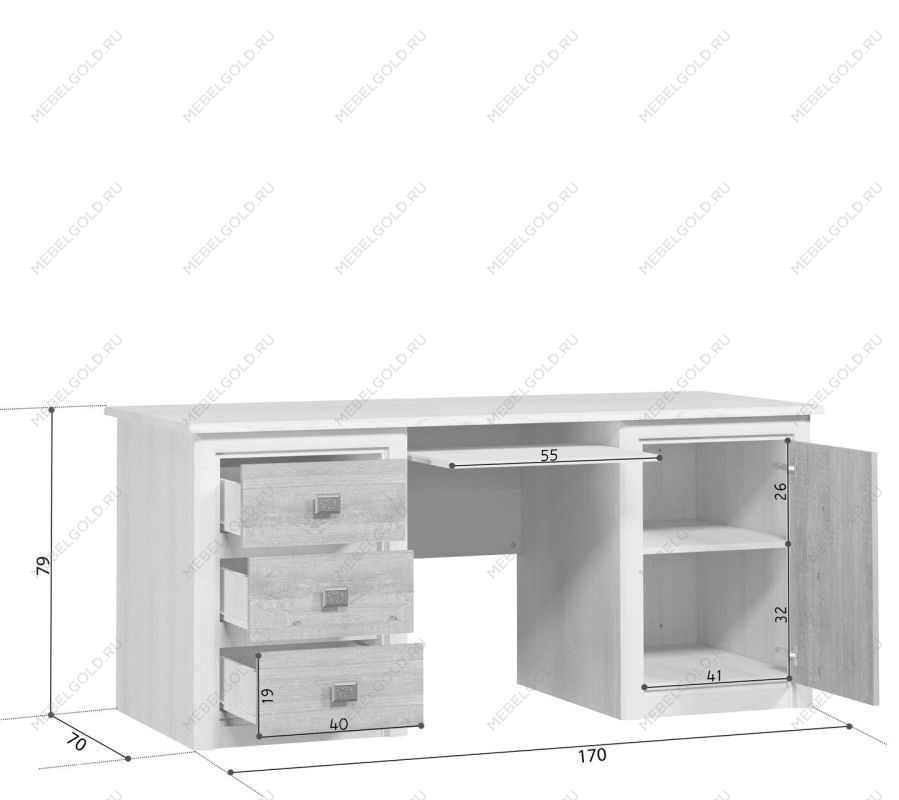 Стол письменный Коен BIU/170 Венге/Штрокс (NEW) | изображение 2
