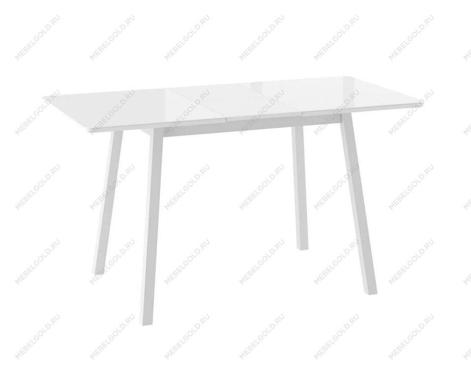 Стол Бриз (R) 110 раздвижной со стеклом (140)х70, Белый/Белый | изображение 1