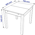 ВАРДИГ стол обеденный раскладной ИКЕА / IKEA С 80(120)x70 шпон, ясень черный | изображение 2