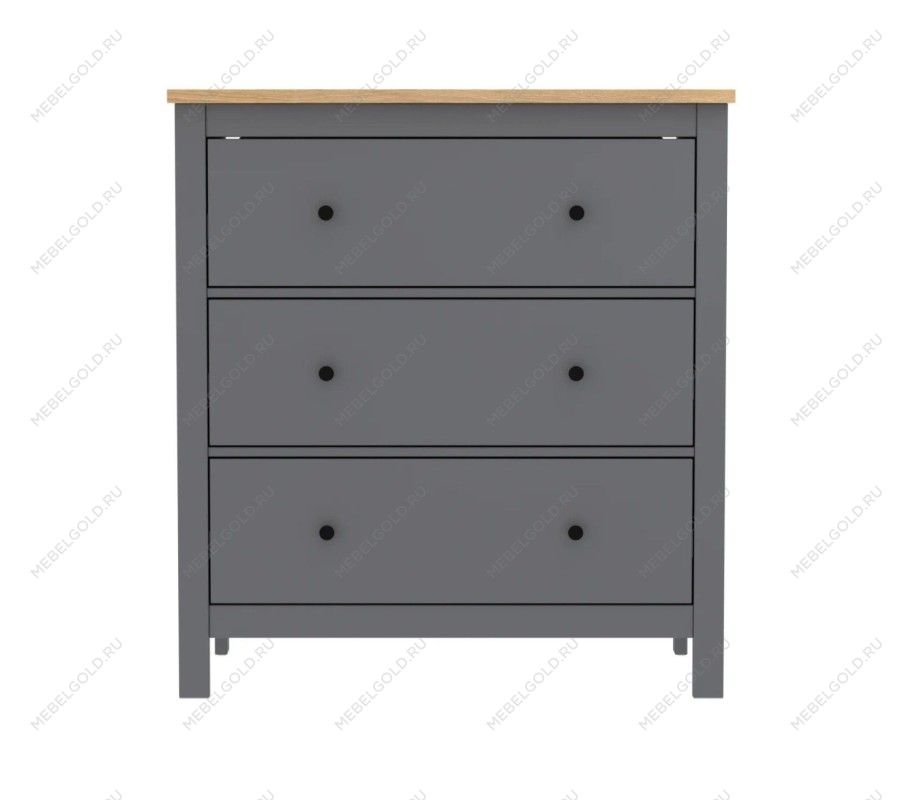 САГА комод 3 ящика серый/ясень | изображение 1