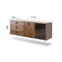 Комод 1.6м Bogemia Fly Wood Fi (Мокка) (Novabuk/Хром) БМКМ-4[5][10]