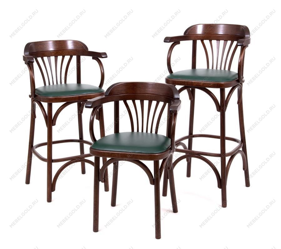 Стул барный 650 Венский мягкий (темный тон, экокожа Зеленая) | изображение 5