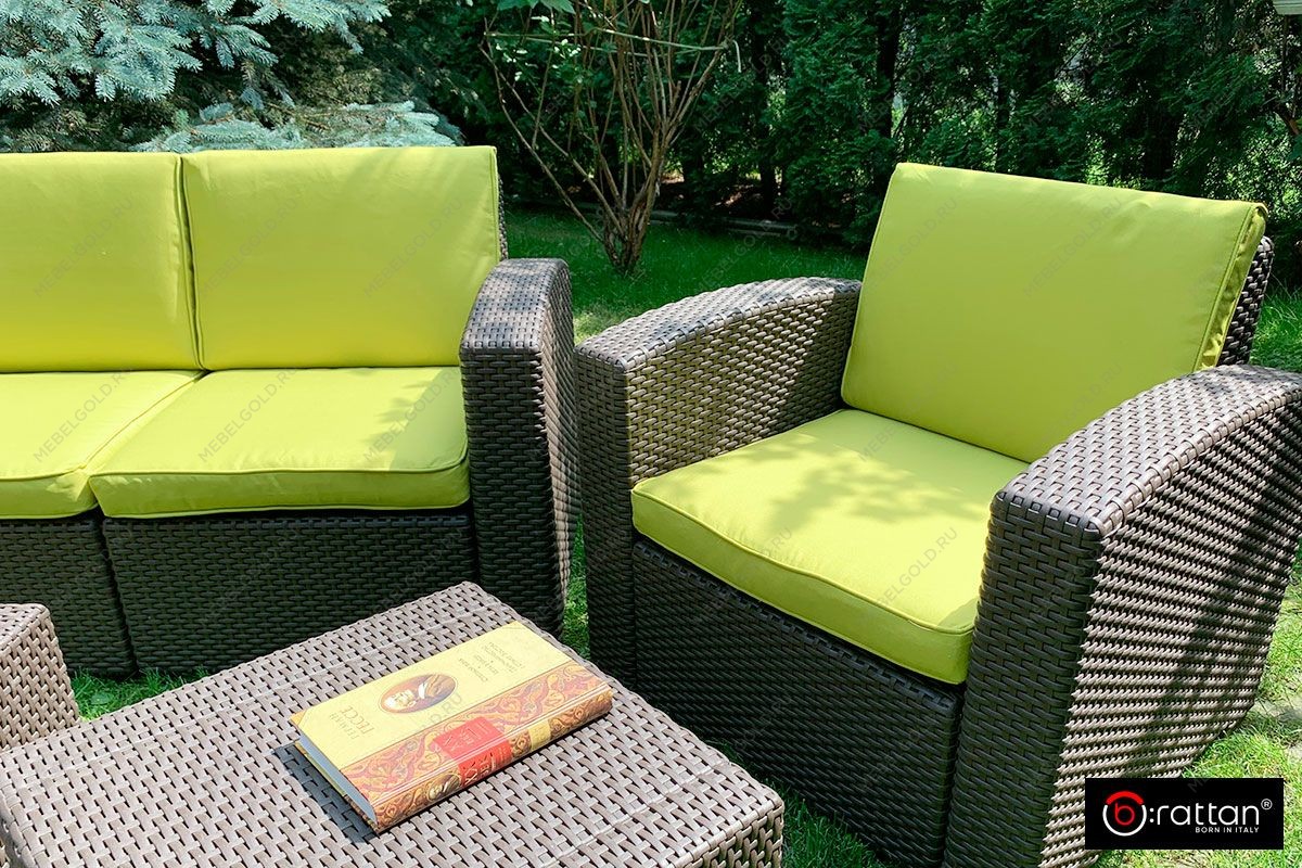 Комплект чехлов на подушки для мебели Rattan Premium, нео яблоко | изображение 2