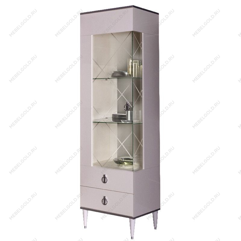 Витрина 1-ств. Римини (Слоновая кость/Серебро) (Левая) РМВ1-1С