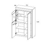 Шкаф с витриной Торино 1V2D P (правая) | изображение 1