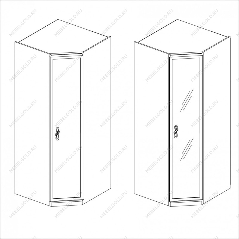 Натали секция угловая с зеркалом белый глянец