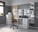 ИНГАР стол письменный ИКЕА / IKEA белый, 140x75, с одной тумбой | изображение 4