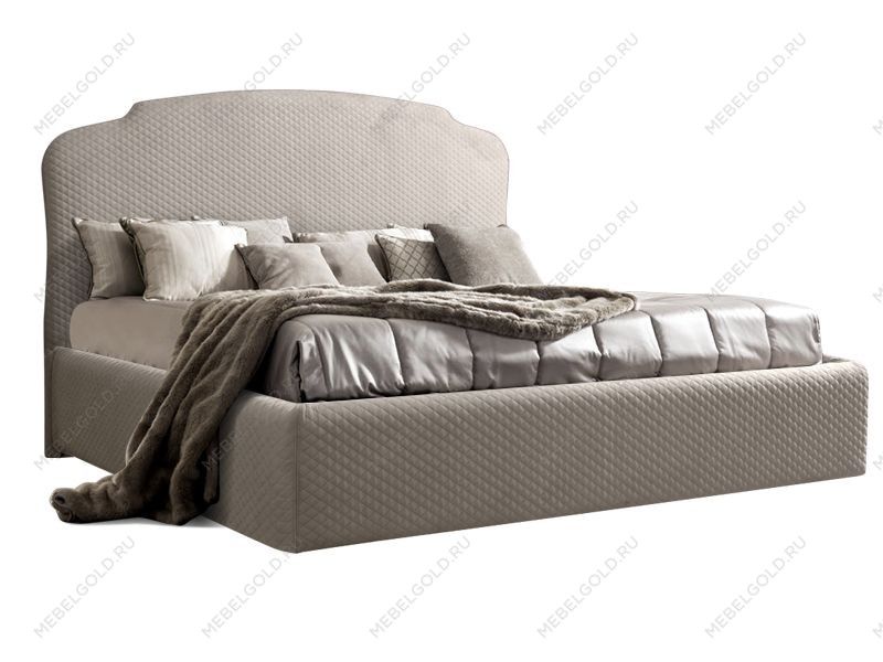 Кровать Римини 1,4 м, с подъемным механизмом (светло-серый), РМКР140-2[3], стеганые царги