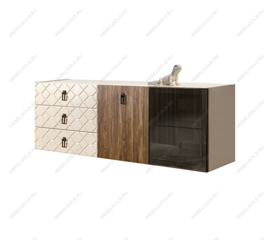 Комод 1.6м Bogemia Fly Wood Fa (Слоновая кость) (Lakobel/Черный) БМКМ-4[5][10]