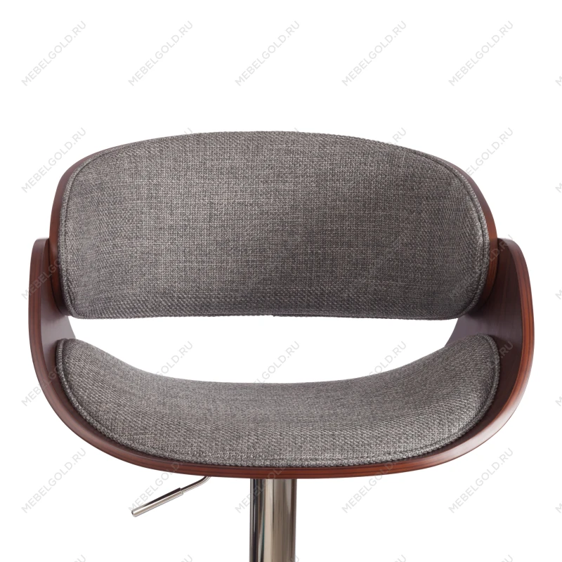Барный стул LANDO (mod.4036), металл/дерево/ткань, 59х51х93-114 см, высота сиденья 62-83 см, серый/орех/хром, Aimcasa 28 | изображение 5