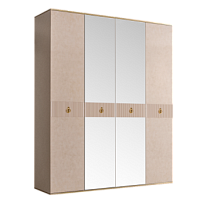 Шкаф 4-х дверный с зеркалом Римини СОЛО (Латте/Золото) РМШ1/4(s)