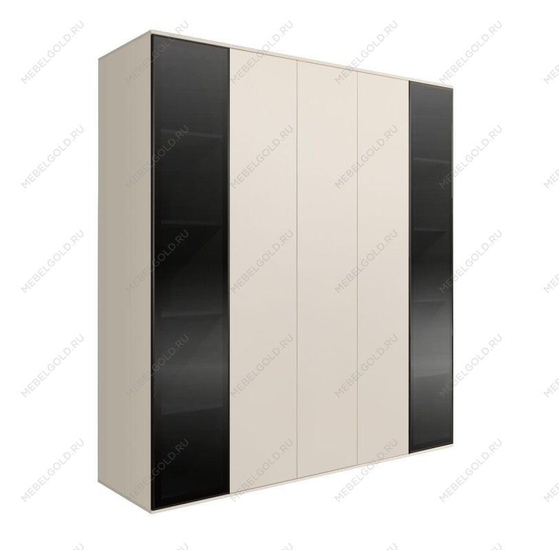 Шкаф 5-ти дв. Bogemia Air (Слоновая кость/Черный) БМШ2/5(2)