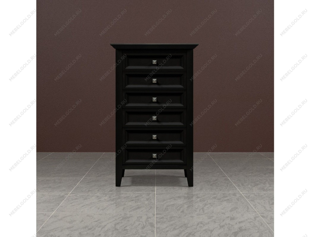 Комод высокий 6 ящиков Manhattan (Черный) | изображение 1