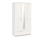 БРИМНЭС / СИРИУС Шкаф трёхдверный ИКЕА / IKEA белый с одним выдвижным ящиком и зеркалом | изображение 3